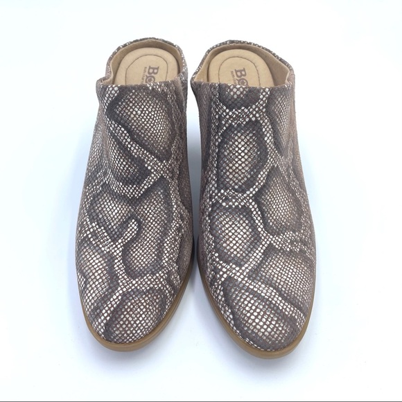 Born Eustis Snake Print Stacked Heel Mules NWOT - Picture 2 of 10